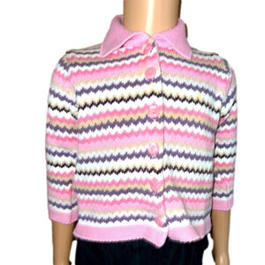 100% cotton Polkatots toddler sweater for your little girl. Zig-zag pattern